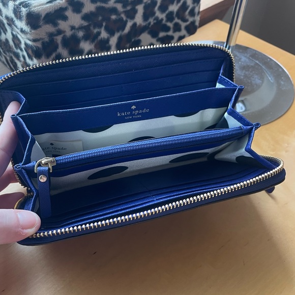Kate Spade Large Continental Zip Wallet in Lux Blue Saffiano Leather - Picture 7 of 13